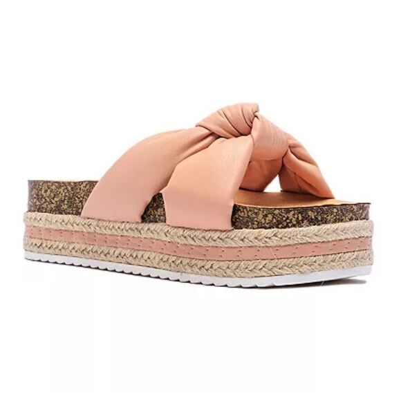 BRAND NEW QUPID CANCUN WOMEN'S PLASFORM SLIDE WEDGE SANDALS - Picture 9 of 16